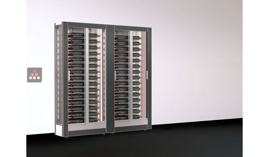 Combiné de 2 vitrines à vin - Home - 3 côtés vitrés - Habillage interchangeable - P38