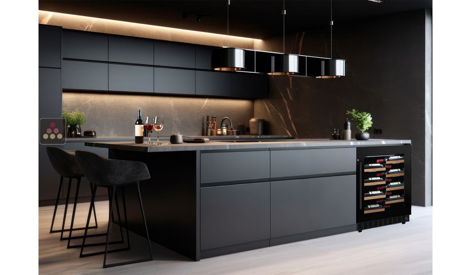 Cave à vin mono-température de service ou de conservation encastrable sous-plan