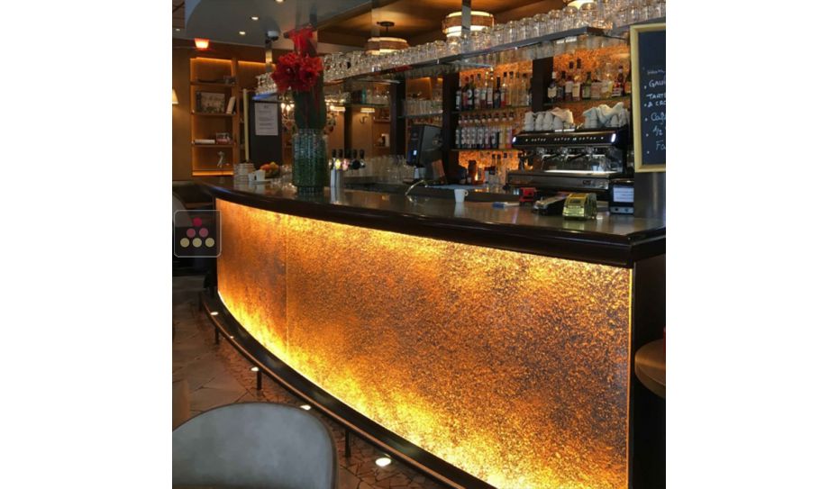 Lot de 3 panneaux décoratifs en verre de synthèse - Inclusions Pépites de Cuivre