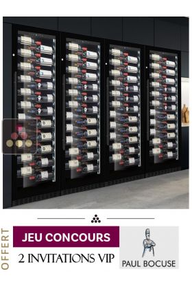 Combiné encastrable de 4 caves à vin mono-température de service ou de conservation