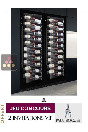 Combiné de 2 caves à vin mono-température de service ou de conservation enchassable