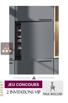 Cave à vin 2 températures de service encastrable en colonne auto-ventilée avec façade habillable