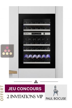 Cave à vin 2 températures de service ou de conservation encastrable en colonne auto-ventilée avec ouverture push-open