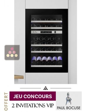 Cave à vin 2 températures de service ou de conservation encastrable en colonne auto-ventilée avec ouverture push-open LE CHAI