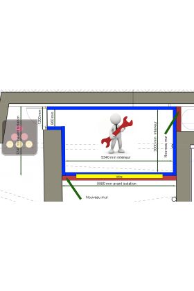 Constr. murs + fourn. Porte & baie vitrée + Isolation/finition murs & plafond + éclairage : Pièces et MO, Hors déplacement Inclus