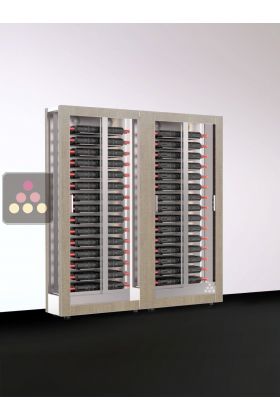 Combiné de 2 vitrines à vin - Pro - 3 côtés vitrés - Habillage interchangeable - P38
