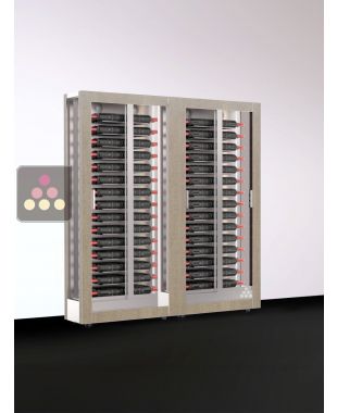Combiné de 2 vitrines à vin - Pro - 3 côtés vitrés - Habillage interchangeable - P38 CALICE DESIGN