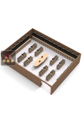 Aménagement de cave en métal et meuble en bois pour 14454 bouteilles - Fabrication spécifique - Essentiel System