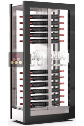 Vitrine à vin - Pro - 4 côtés vitrés - Équipement mixte