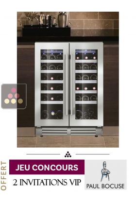 Cave à vin 2 températures de service encastrable sous plan