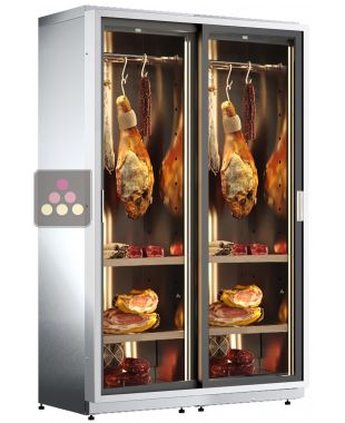 Combiné de 2 caves à charcuteries jusqu'à 180 kg avec portes coulissantes CALICE
