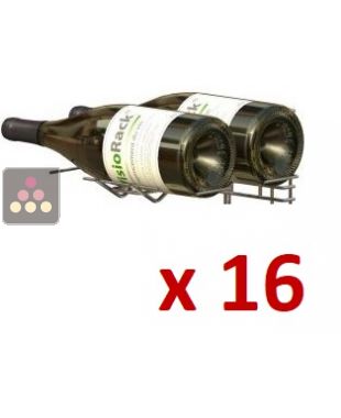 Lot de 16 paniers chromés pour 2 bouteilles Magnum VISIORACK