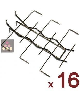 Lot de 16 paniers chromés de 3 bouteilles 75cl - Position horizontale VISIORACK