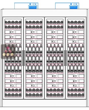 Vitrine à vin 4 faces vitrées sur mesure 2 températures de service Ma Cave à Vin