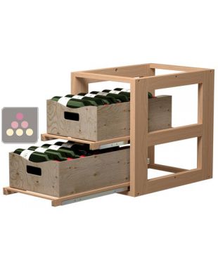 Meuble de rangement en bois pour 2 caisses bois VISIORACK