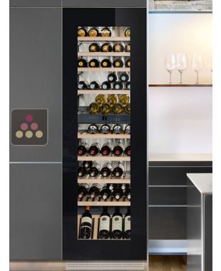 Cave à vin 2 températures de multi-usages de conservation et de service des vins encastrable à porte verre noire LIEBHERR