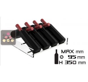 Clayette en plexiglas et aluminium pour 7 bouteilles inclinées ou 4 magnums CALICE DESIGN