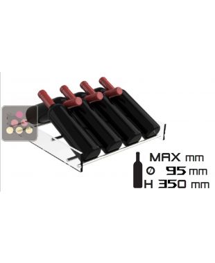 Clayette en plexiglas et aluminium pour 7 bouteilles inclinées ou 4 magnums CALICE DESIGN