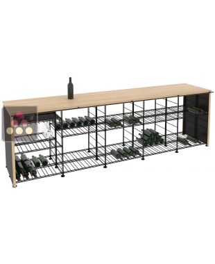 Comptoir de dégustation en Chêne massif avec modules de rangement intégrés ARCHITECTURE INTERIEURE DU VIN