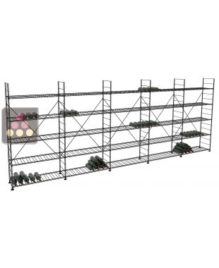 Rangements modulaires métalliques pour 1190 bouteilles - H170cm ARCHITECTURE INTERIEURE DU VIN