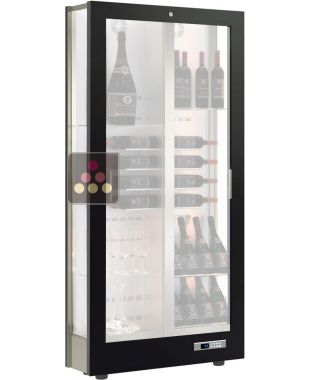 Vitrine à vin multi-températures - Usage pro - 3 côtés vitrés - P36cm - Habillage magnétique interchangeable - Sans équipement intérieur CALICE DESIGN