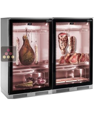 Combiné de 2 vitrines réfrigérées pour maturation de viande et conservation de charcuteries BRERA