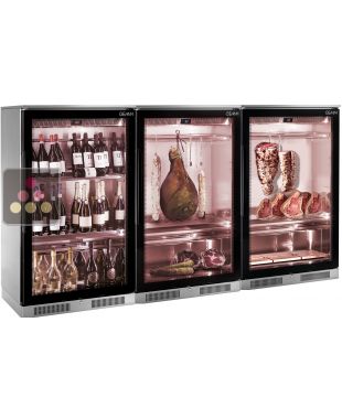 Combiné de 3 vitrines réfrigérées pour vins, charcuteries et viandes BRERA