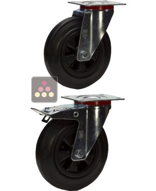 Aménagement base de cave avec 4 roulettes pivotantes - Hauteur 85 mm CALICE