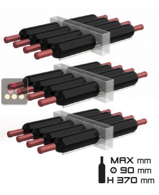 Lot de 3 supports de 8 bouteilles horizontales pour vitrine Calice Design CALICE DESIGN