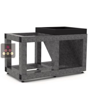 Socle en aluminium pour installation surélevée pour cave profondeur standard - P520mm - Pose libre ou encastrable CALICE DESIGN