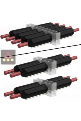 Lot de 8 barres pour 8 bouteilles horizontales pour vitrine Calice Design