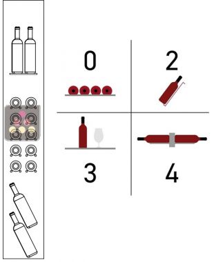 Agencement intérieur standard pour modèle P36cm 1 ou 3 faces vitrées CALICE DESIGN