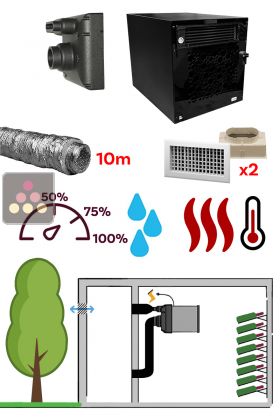 Climatiseur de cave monobloc encastrable gainable 1100W - Froid, humidification et chauffage - Installation IN