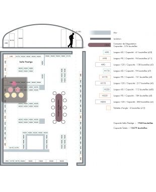 Aménagement Bois et métal pour caves de 15000 bouteilles avec salle prestige - Fabrication spécifique  Ma Cave à Vin