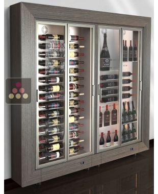 Combiné modulaire de 2 vitrines à vin multi-usages - Pose libre - Équipement mixte - P36cm CALICE DESIGN