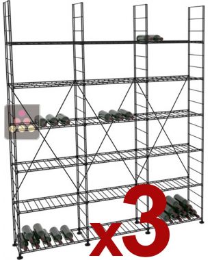 3 lots de rangements modulaires installés en U pour 1990 bouteilles - Fabrication Essential System ARCHITECTURE INTERIEURE DU VIN