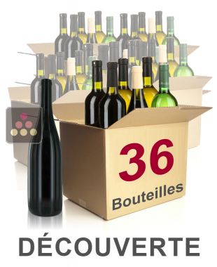 36 bouteilles de vin - Sélection Découverte : vins blancs, vins rouges et Champagne Sélection Vin
