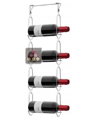 Lot de 7 supports muraux de 4 bouteilles de taille magnum CHAIN MY WINE