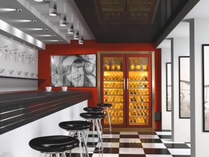 cave à vin intégrée dans un mur