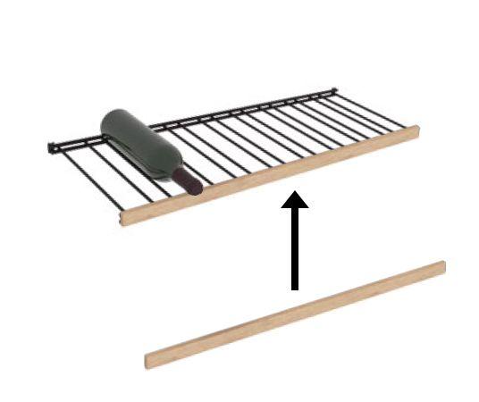 Avec baguettes bois d'habillage horizontales des tablettes uniquement